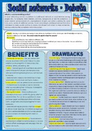 English Worksheet: Social networks - debate