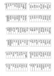 BINGO irregular verbs present perfect