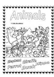 English Worksheet: Animals