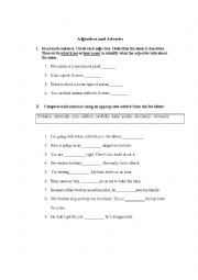 English Worksheet: Adjectives and Adverbs