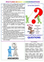 Picture-based conversation : topic 65 - questions vs answers