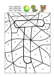 Letter T coloring activity