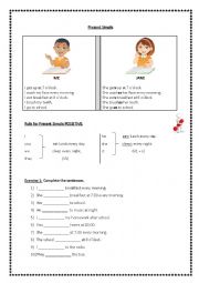 English Worksheet: Present Simple - Positive Form
