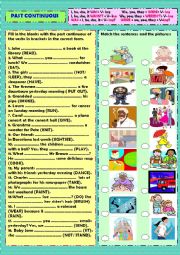 English Worksheet: Past continuous (+ key)