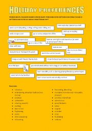 English Worksheet: Summer holiday - SPEAKING