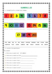 English Worksheet: Numbers 