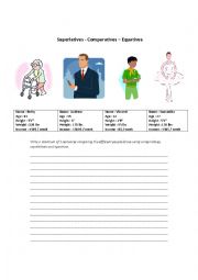 English Worksheet: Comparatives, Superlatives, Equatives