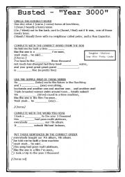 English Worksheet: Song: Year 3000 - Busted 