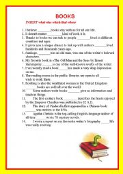 English Worksheet: BBOKS AND READING