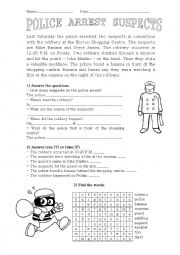 English Worksheet: Reading - The robbery