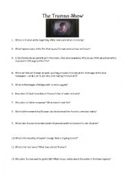 English Worksheet: The Truman Show