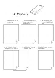 English Worksheet: TXT MESSAGES