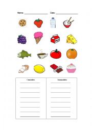 English Worksheet: Food Countables 