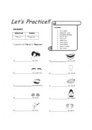 English Worksheet: parts of the face