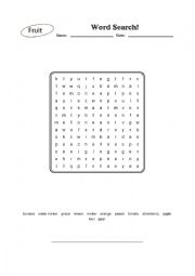 word search-fruit