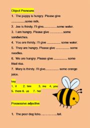 English Worksheet: Object Pronouns