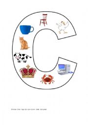 English Worksheet: Alphabet C:puzzle game