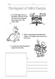 English Worksheet: The legend of Saint George: invent a different ending. 