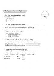 English Worksheet: 2nd form test2014