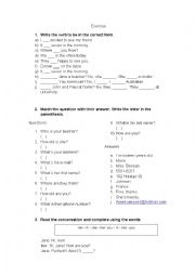 English Worksheet: Review exercise