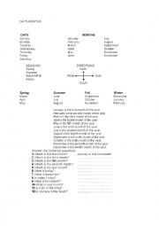 English Worksheet: months-days