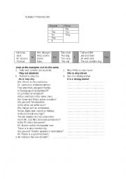 English Worksheet: subject pronouns