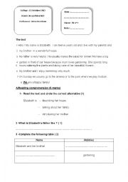 English Worksheet: mid term test n 3