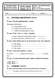 English Worksheet: 9th mid term test 2