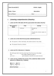 English Worksheet: Mid-Term Test N2