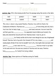 English Worksheet: Fearless