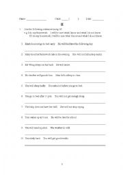 English Worksheet: If-clause