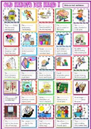 English Worksheet: Present simple /Sentence making with pictures 