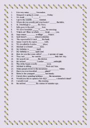 Prepositions: Revision