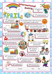 English Worksheet: April International Days