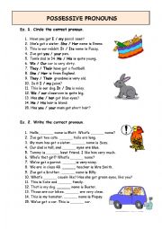 English Worksheet: POSSESSIVE PRONOUNS