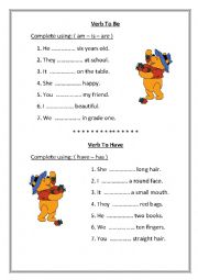 English Worksheet: To Be and To Have