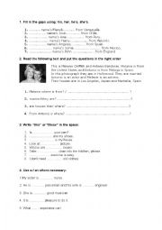 English Worksheet: Beginner exercises 