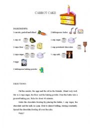 English Worksheet: Recipe Easter Carrot Cake