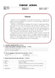 English Worksheet: first year bac test second term