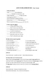 English Worksheet: Love to be loved by you - Marc Terenzi