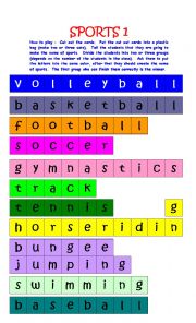 English Worksheet: Sports