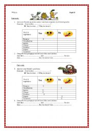 English Worksheet: likes and dislikes