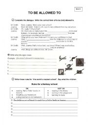English Worksheet: to be allowed to
