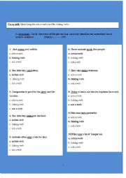 5th form Grammar test(Verbs- helping/main/ action linking) exercises with answer key