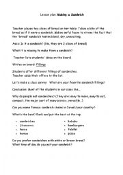 English Worksheet: Sandwich Making 