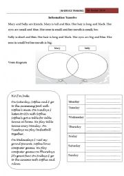 English Worksheet: information transfer