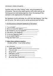 English Worksheet: auxiliaries: be and do