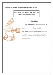 English Worksheet: cloze test