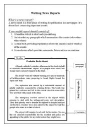 English Worksheet: news report