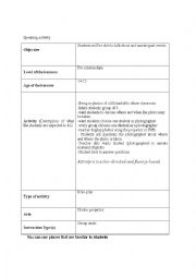 English Worksheet: speaking activity